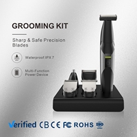 Tondeuse à barbe électrique sans fil en acier inoxydable, étanche IPX7, à plusieurs vitesses, pour hommes