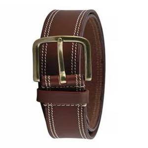 Ceinture en cuir pleine fleur marron de qualité supérieure, fabriquée à la main, pour homme, ceinture décontractée, boucle en laiton réglable, ceinture décontractée pour affaires - Product Image 3