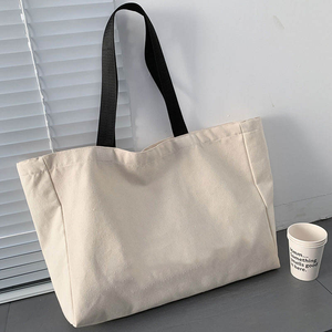 Meilleures ventes extra large sac fourre-tout en toile de coton robuste personnalisé écologique pliable haute capacité rayé - Product Image 1