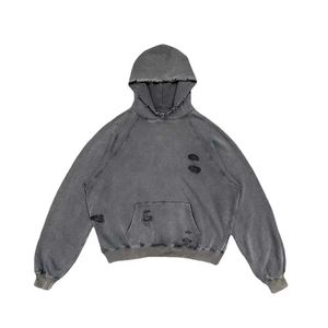 Sunfaded Winter Hoodie Custom Vintage Acid Wash Distressed Boxy <b>Pullover</b> <b>Men</b> Rhinestone Eco-Friendly 100% Cotton Fleece - Product Image 6
