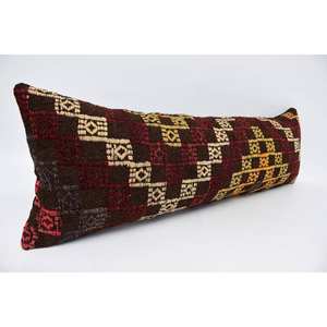 หมอนขนสัตว์สีน้ำตาล18X18นิ้วสุดหรูทอลายดอกไม้แนววินเทจเน้นการตกแต่งด้วยการเย็บปะติดปะต่อกันขนาด12X36นิ้ว - Product Image 3