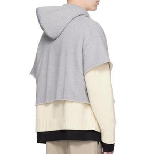 Men's Heavyweight 100% Cotton <b>Balaclava</b> Hoodie Sweatshirt Double Zip Closure Drop Shoulder Design for Embroidered Plain Dyed - Product Image 3