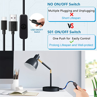 HarB harharging able Witch able, USB to yype AST harharge able con ON/FF trwitch para Desk AMP, LEtrip trip