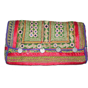 Bolso de mano tipo BANJARA bohemio con cierre de cremallera de gran capacidad, bolso bandolera portátil de algodón con bordado tribal étnico para mujer - Product Image 1