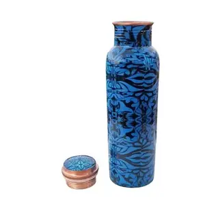 Meilleure vente Bouteille d'eau en cuivre imprimée de luxe à boire directement pour la cuisine, la salle de sport, le yoga et l'ébullition quantité disponible en vrac - Product Image 4