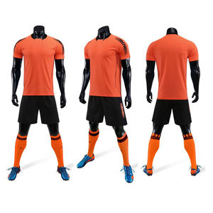 เสื้อฟุตบอลผ้าโพลีเอสเตอร์แบบเรียบสำหรับ100% เสื้อฟุตบอลพิมพ์โลโก้ตามสั่ง - Product Image 5