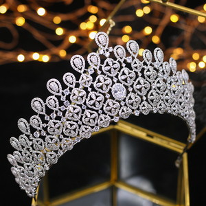 ASNORA CZ Diadème Couronne de Reine de <span class=keywords><strong>Luxe</strong></span> Grande Couleur Or Accessoires de Cheveux de Mariée pour <span class=keywords><strong>Mariage</strong></span> et Bal de Promo - Product Image 3