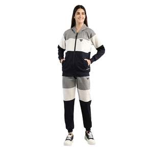 Venta al por mayor Chándal pennal 100% algodón polar Mujeres OEM Material personalizado de alta calidad tela cremallera chándales para las mujeres - Product Image 1