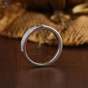 0.24 TDW Bague en diamant rond pour femme taille brillante or blanc 18 carats diamant non certifié Cvd/Hpht bijoux en diamant - Product Image 5