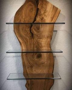 Precio de fábrica moderno Muebles de madera Losa de borde vivo Madera de nogal maciza Cocina Restaurante Mesa de comedor - Product Image 1