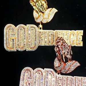 Colgantes y abalorios de joyería fina personalizados, colgante de Plata de Ley 925 con diamantes blancos, cadena de estilo Hip Hop Unisex - Product Image 2