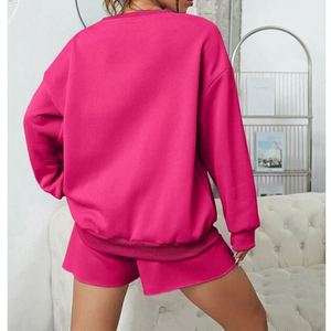 ชุดวอร์มสั้นสำหรับผู้หญิงชุดวอร์มและกางเกงขาสั้นออกแบบโลโก้ได้ตามต้องการ - Product Image 3