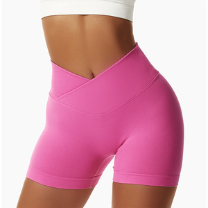 Short de sport taille haute pour femme, en maille respirante, résistant à l'usure, en Spandex/Nylon, idéal pour la gym et le yoga - Product Image 1