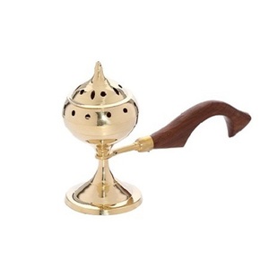 Superior Quality Brass Incense And <b>Bakhoor</b> Burner With Lid And Wooden Handle <b>Oud</b> Burner At Competitive Price - Product Image 3