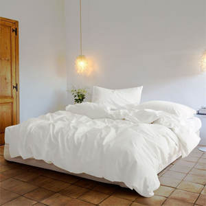 Premium 100% puro algodón peinado satén mercerizado ropa de cama personalizable tamaño único funda nórdica 6040S 300TC Tejido ligero - Product Image 5