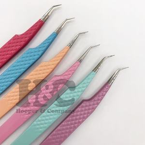 Pinzas profesionales Visón sostenible Pinzas de pestañas de acero inoxidable de 45 grados Herramienta de extensión de pestañas postizas de visón sostenible - Product Image 1