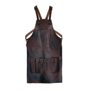 Leather Tool <b>Working</b> <b>Apron</b> 12-Pocket Unisex Electrician <b>Apron</b> with Canvas Fabric Short Sleeve for Restaurant & Bar Use - Product Image 5
