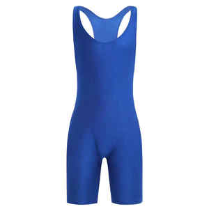 เสื้อกล้ามมวยปล้ำกีฬายิมสำหรับผู้ชายบอดี้สูทตาข่ายใส - Product Image 1