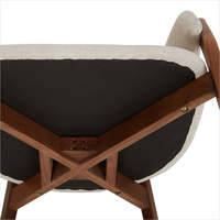 Chaise de salle à manger rembourrée de style Mid-Century Modern avec dossier incurvé, structure en bois massif, couleur personnalisable – Assise confortable pour la maison