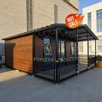 Maison modulaire préfabriquée de luxe, maison-conteneur moderne avec de grandes fenêtres pour usage de villégiature et résidentiel