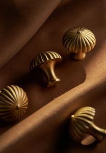 Gold brass mushroom <b>knobs</b> pull cabinet drawer for home dresser <b>door</b> cabinet furniture <b>decorative</b> kitchen wardrobe handle <b>knobs</b> - Product Image 3