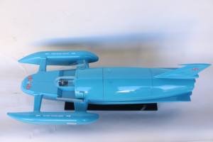 Modèle de bateau rapide hydroplan RC BLUEBIRD K7 prêt à la navigation, modèle nautique en bois peint à la main, décoration d'intérieur européenne - Product Image 2