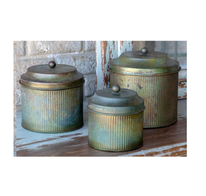 ชุดกล่องอาหารชุบสังกะสีแบบชนบท3ชิ้น - Product Image 1