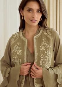 Suministro directo de fábrica, chaleco informal de algodón bordado bohemio para mujer para festivales de verano, tejido ODM transpirable ecológico - Product Image 3