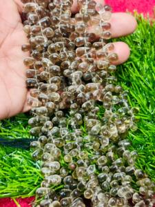 Perles de pierre en forme de larme lisse en quartz fumé naturel prêt à expédier - Product Image 3