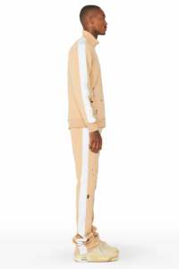 Ensemble de jogging à capuche en coton surdimensionné pour hommes pantalon de survêtement évasé rayures blanches survêtement d'hiver vintage grande taille thermique respirant - Product Image 5