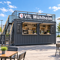 Nouvelle utilisation commerciale européenne 20ft Container Bar Design Préfabriqué Coffee Shop Modules Container Kitchen
