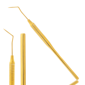 Nuevas herramientas de elevación de pestañas de Metal para pestañas naturales Perming Punta puntiaguda de 45 grados con agarre antideslizante de Material de acero inoxidable cortado - Product Image 1