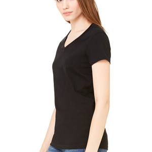 โลโก้ที่กําหนดเองเสื้อคอวี Bella + ผ้าใบผู้ชายสบายคอวีนุ่มเสื้อยืดผู้หญิงผ่อนคลายพอดีแท้สั้น - Product Image 1