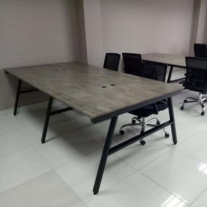 Escritorio Modular Contemporáneo de 4 Piezas (240x120) con Patas de Acero, Madera Melamínica y Fácil Montaje - Product Image 6