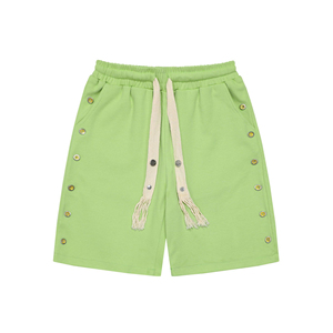 Venta al por mayor logotipo personalizado hombres gimnasio corto en blanco deportes Jogger nadar playa Botón lateral corto con cordón - Product Image 6