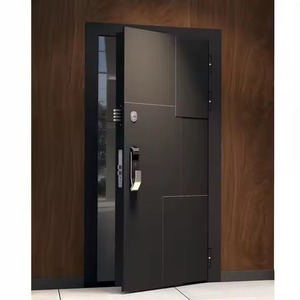 Porte d'entrée personnalisée de haute qualité Entrée intelligente en aluminium Portes d'entrée avant en fonte unique Porte de sécurité moderne à vendre - Product Image 1