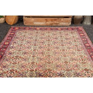 Alfombra turca vintage, alfombra decorativa de 4.8x6.7 pies, geométrica rosa y morada con elementos florales. - Product Image 2