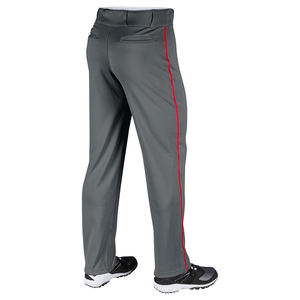 Pantalones de béisbol de alta calidad para adultos Color gris y tiras rojas laterales Ropa deportiva Pantalones de béisbol de equipo de longitud completa - Product Image 2