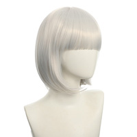 Nouvelle conception de perruque courte blonde Bobo en cheveux synthétiques pour femmes, perruque courte droite en fibre chimique pour cosplay