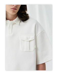 Chemises polo pour hommes en coton lourd de haute qualité, couleur unie - Product Image 4