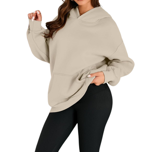 Sudadera con capucha de lana de algodón 100% para mujer, transpirable, cómoda, de alta calidad, técnica bordada HeavyGSM para - Product Image 3