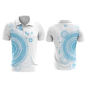 Polos unisexes à sublimation polyester OEM avec impression de logo personnalisé pour uniformes d'affaires d'équipes sportives commandes à livraison rapide - Product Image 2