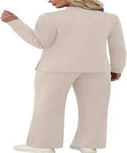 Conjunto de Dos Piezas Vintage de Alta Calidad para Mujer, Camisa de Manga Larga y Pantalones de Punto Sólido, Corte Holgado, Ropa Casual con Colores Personalizados - Product Image 2