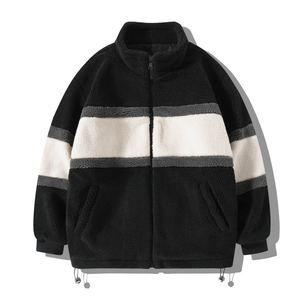 Veste Sherpa brodée sur mesure de haute qualité avec fermeture éclair pour hommes, veste polaire à la mode brodée de couleur unie personnalisée - Product Image 3