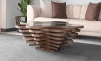 Mesa de centro de madera maciza de calidad superior al por mayor para la decoración del hogar de la sala de estar con estante de almacenamiento disponible