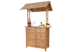 Ensemble de bar Tiki en acacia conçu pour les jardins et les terrasses, offrant du bois d'acacia durable et une structure stable - Product Image 3