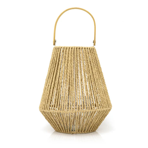 Lanterne à bougie suspendue tissée-Lanterne à bougie en jute décorative à l'intérieur et à l'extérieur - Product Image 4