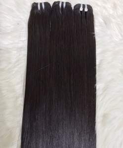 Vente en gros d'extensions de cheveux Remy de haute qualité, brillants, soyeux, lisses, sans perte d'os, droits, HD, double trame plus foncée - Product Image 5