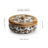 Boîte à Chapati en Bois Faite à la Main de Haute Qualité, Sculptée Décorativement, avec Couvercle Rabattable et Cuillère Incluse – Idéale pour Présenter des Rotis Modernes