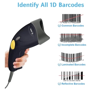 เครื่องสแกนบาร์โค้ด1D LS1203เครื่องสแกนบาร์โค้ดพร้อมยูเอสบีและอินเตอร์เฟซ RS232 100ชิ้น/วินาทีมีสายทไวไลท์สีดำรับประกัน1ปีในสต็อก - Product Image 2
